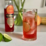 non alcoholic ginger beer cocktail with lime wheel garnish inside